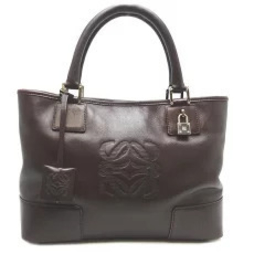 Loewe Handbag Leather Dark Brown